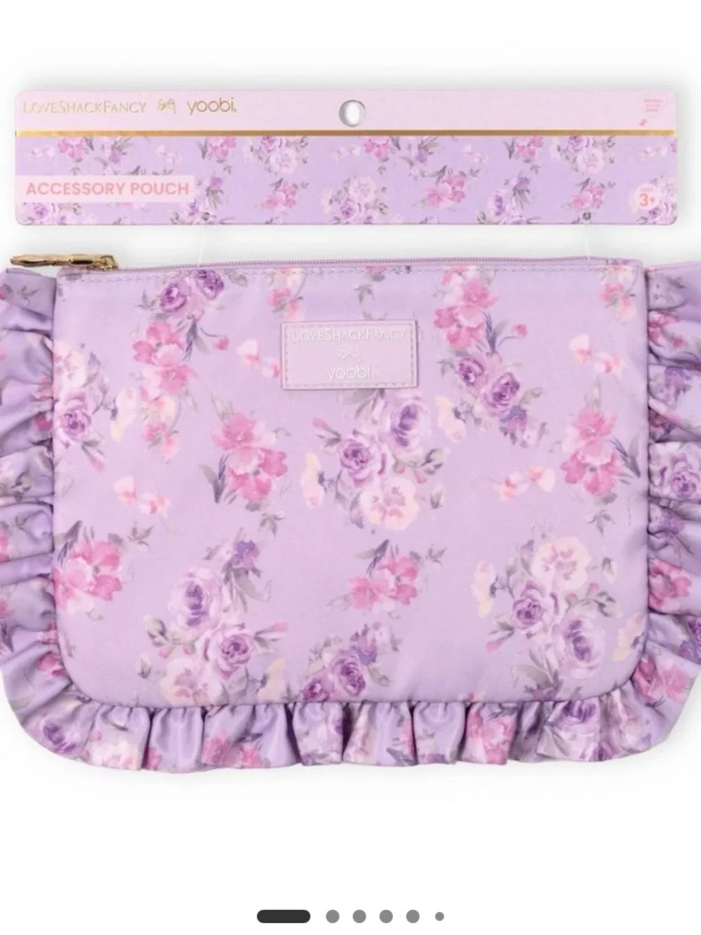 LoveShackFancy x Target - Yoobi Happy Thoughts ruffled pencil case in Hibiscus